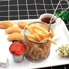 Mini Cesto Fritura Servir Porções Quentes Batata Frita 8cm