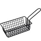 Mini Cesto Servir Frituras Porções Preto Fosco Retangular