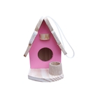 Mini Chalé De Passarinho Feito De Madeira  Para Decoração - C