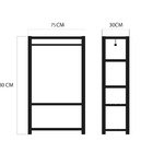 Mini Closet Em Madeira Natural Com Cabideiro Em Metal