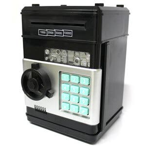 Mini Cofre Eletrônico Digital Senha 4 Dígitos Notas E Moedas Preto
