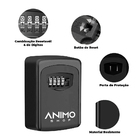 Mini Cofre Guarda Chaves De Parede Com Segredo Preto