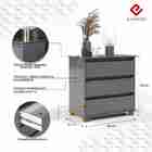 Mini Cômoda 3 Gavetas Ej Sala Quarto Cinza Rede Móveis