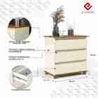 Mini Cômoda 3 Gavetas Ej Sala Quarto Offwhite Com Freijó Rede