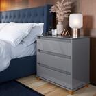 Mini Cômoda 3 Gavetas Luxo Cinza