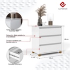 Mini Cômoda De Cabeceira 3 Gavetas Ej - Ej Móveis - Branco