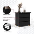 Mini Cômoda Ej 3 Gavetas Mesa Cabeceira Decoração Quarto Casa