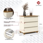 Mini Cômoda Ej Off White/Freijó – Ej Móveis