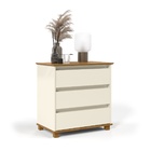 Mini Cômoda Ej Off White/freijó – Ej Móveis