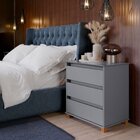 Mini Cômoda Para Quarto 3 Gavetas Prisma Cinza