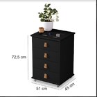 Mini Cômoda Porta Joias Com Tampo De Vidro Preta Rossi