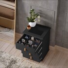 Mini Cômoda Porta Joias Com Tampo De Vidro Preta Rossi