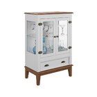 Mini Cristaleira De Madeira Maciça 2 Portas Branco