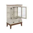 Mini Cristaleira De Madeira Maciça 2 Portas Off White