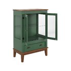 Mini Cristaleira De Madeira Maciça 2 Portas Verde
