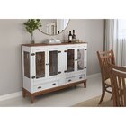 Mini Cristaleira De Madeira Maciça 4 Portas Branca - Fundo Am