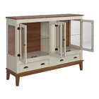 Mini Cristaleira De Madeira Maciça 4 Portas Off White - Fundo