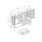 Mini Cristaleira De Madeira Maciça 4 Portas Off White - Fundo