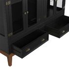 Mini Cristaleira De Madeira Maciça 4 Portas Preto