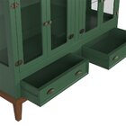 Mini Cristaleira De Madeira Maciça 4 Portas Verde