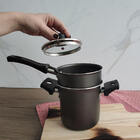 Mini Cuscuzeira 800ml Cozi Vapor Com Tampa De Vidro E Cabo Li