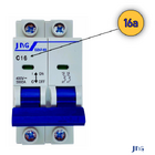 Mini Disjuntor Bipolar Curva C  16a Desligamento Automatico