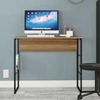 Mini Escrivaninha Industrial Slim 90cm Mel Preto Fabrick Caem