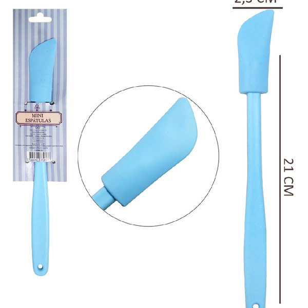 Mini Espátula Pão Duro Multiuso De Silicone Cupcake Azul - Li