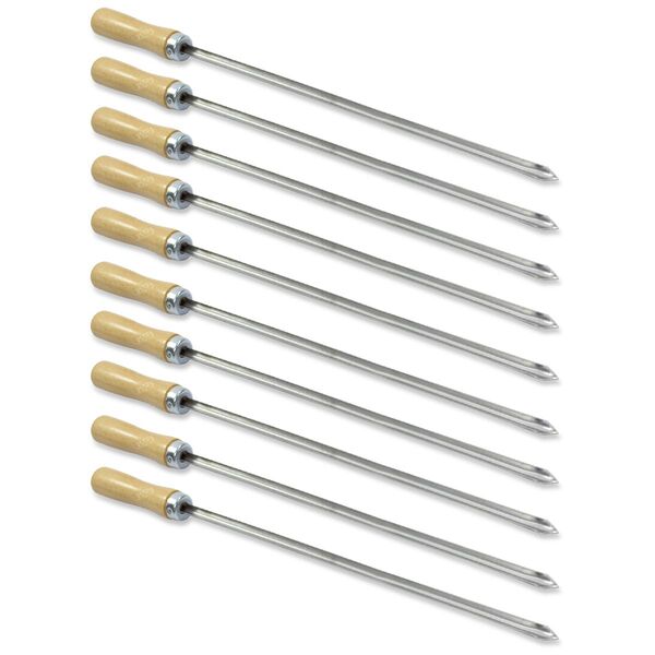 Mini Espeto Lamina 30cm Aço Inox Para Aperitivos 10 Peças Sim