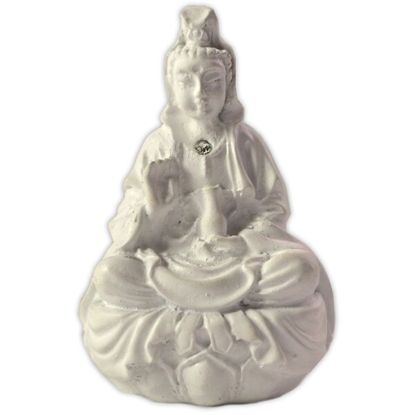 Mini Estátua Kuan Yin Em Resina (7 5cm)