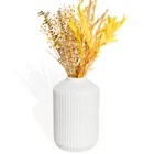 Mini Garrafa Cilindro Listras 10cm Cimento Artesanal Branco