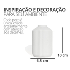 Mini Garrafa Cilindro Listras 10cm Cimento Artesanal Branco