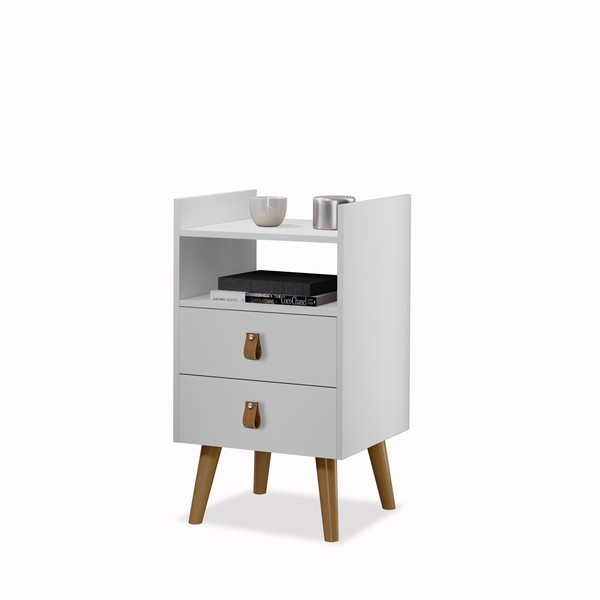 Mini Gaveteiro Horse 2 Gavetas Branco Pés Retrô Barato