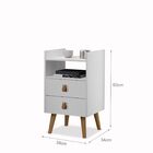 Mini Gaveteiro Horse 2 Gavetas Branco Pés Retrô Barato