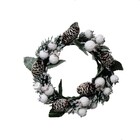 Mini Guirlanda Decoração Natal Com Neve 13 Cm Na Cor Verde