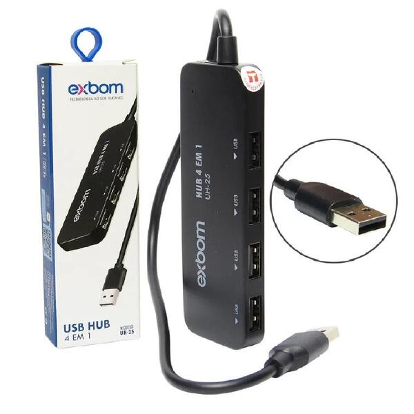 Mini Hub Leitor 4 Portas Usb 2.0 De Uso Simultâneo Knup Kp-t1