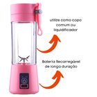 Mini Liquidificador Portátil Elétrico Recarregável Usb Rosa