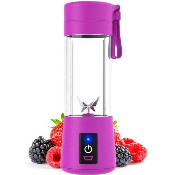 Mini Liquidificador Portátil Juicer Cup 6 Lâminas Usb - Roxo