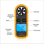 Mini Medidor Velocidade Vento Anemômetro Digital Temperatura
