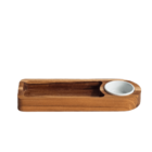 Mini Petisqueira Madeira E Cerâmica 38x10cm Kiruna