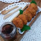 Mini Petisqueira Madeira E Cerâmica 38x10cm Kiruna