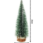 Mini Pinheiro Rústico Natal Nevado Enfeite De Mesa 25cm Base