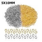 Mini Pitão Com Rosca Para Artesanato 5x10mm 50 Cor Prata + 50