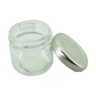 Mini Pote Hermético Cilíndrico De Vidro Com Tampa Prateado