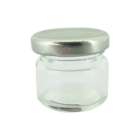 Mini Pote Hermético Cilíndrico De Vidro Com Tampa Prateado