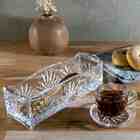 Mini Prato De Cristal Chumbo Prata 11cm Lyor 4429