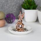 Mini Prato Decorativo De Ceramica Coelho Rose 9cm X 8 2cm