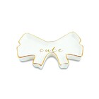 Mini Prato Laço Em Cerâmica Branco E Dourado 11345 Mart