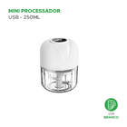 Mini Processador De Alimentos 250ml Usb Recarregável Branco