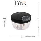 Mini Processador De Alimentos Manual Lyor De Plástico Preto